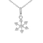 0.16 Ct Flower Blossom Diamond Pendant Necklace in 14Kt