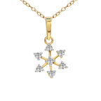 0.16 Ct Flower Blossom Diamond Pendant Necklace in 14Kt