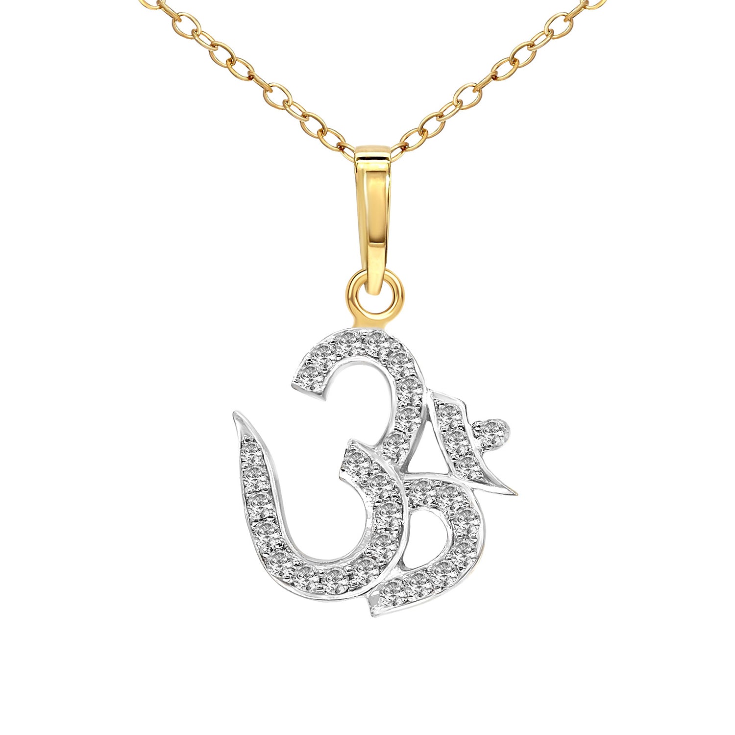 0.25 Ct Om Diamonds Pendant Necklace | 14Kt Yellow Gold