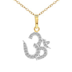 0.25 Ct Om Diamond Pendant Necklace in 14Kt