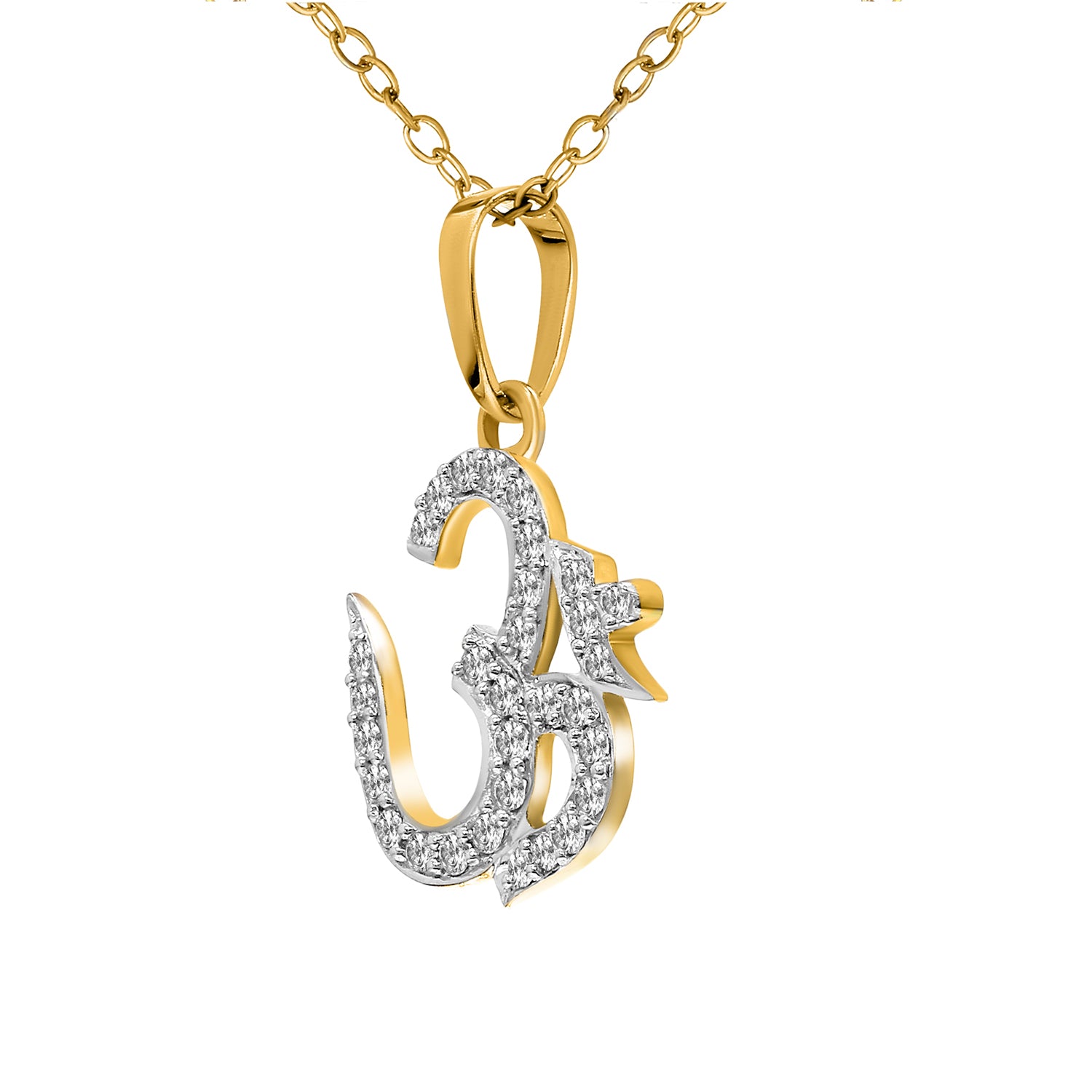0.25 Ct Om Diamonds Pendant Necklace | 14Kt Yellow Gold
