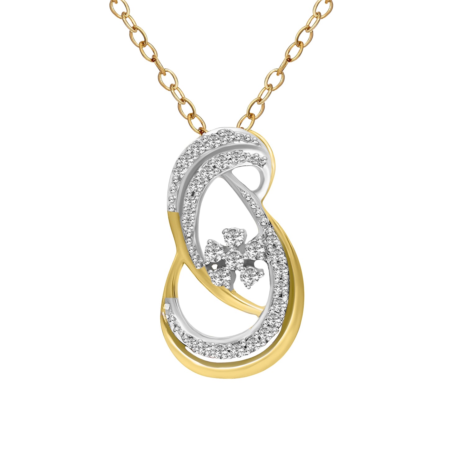 0.21 Ct Diamond Pendant Necklace in 14Kt