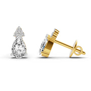 0.75 Ct Pear Stud Earrings | 14K Yellow Gold  FG VS Quality Diamonds