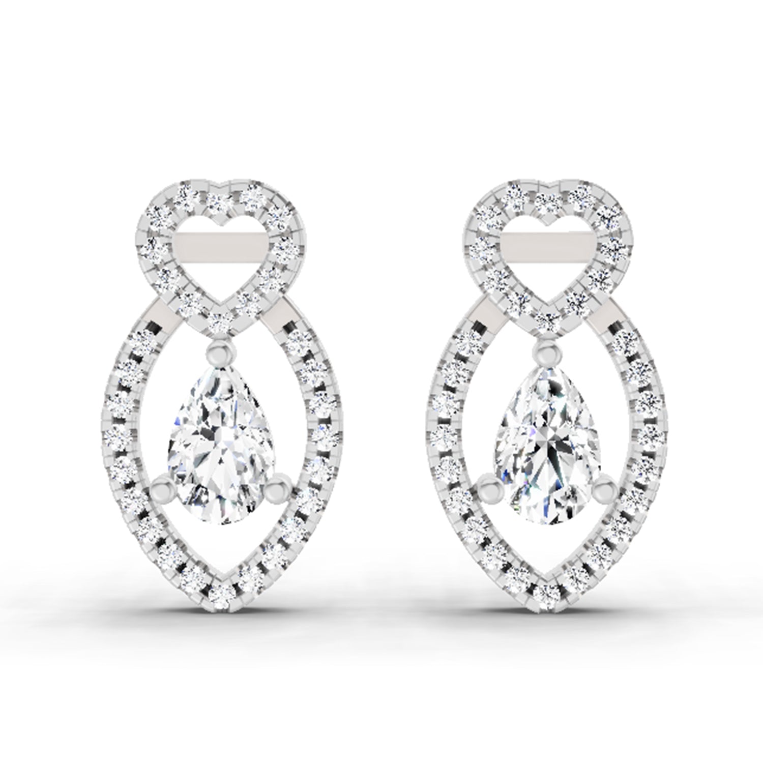 1.45 Ct Pear Shape Diamond Stud Earrings | 14K Rose Gold