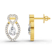 1.45 Ct Pear Shape Diamond Stud Earrings | 14K Yellow Gold