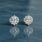 0.36 Ct Marquise Shape Diamond Stud Earrings | 14K Rose Gold