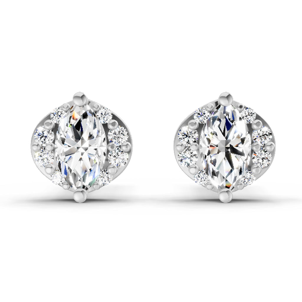 0.36 Ct Marquise Shape Diamond Stud Earrings | 14K Yellow Gold