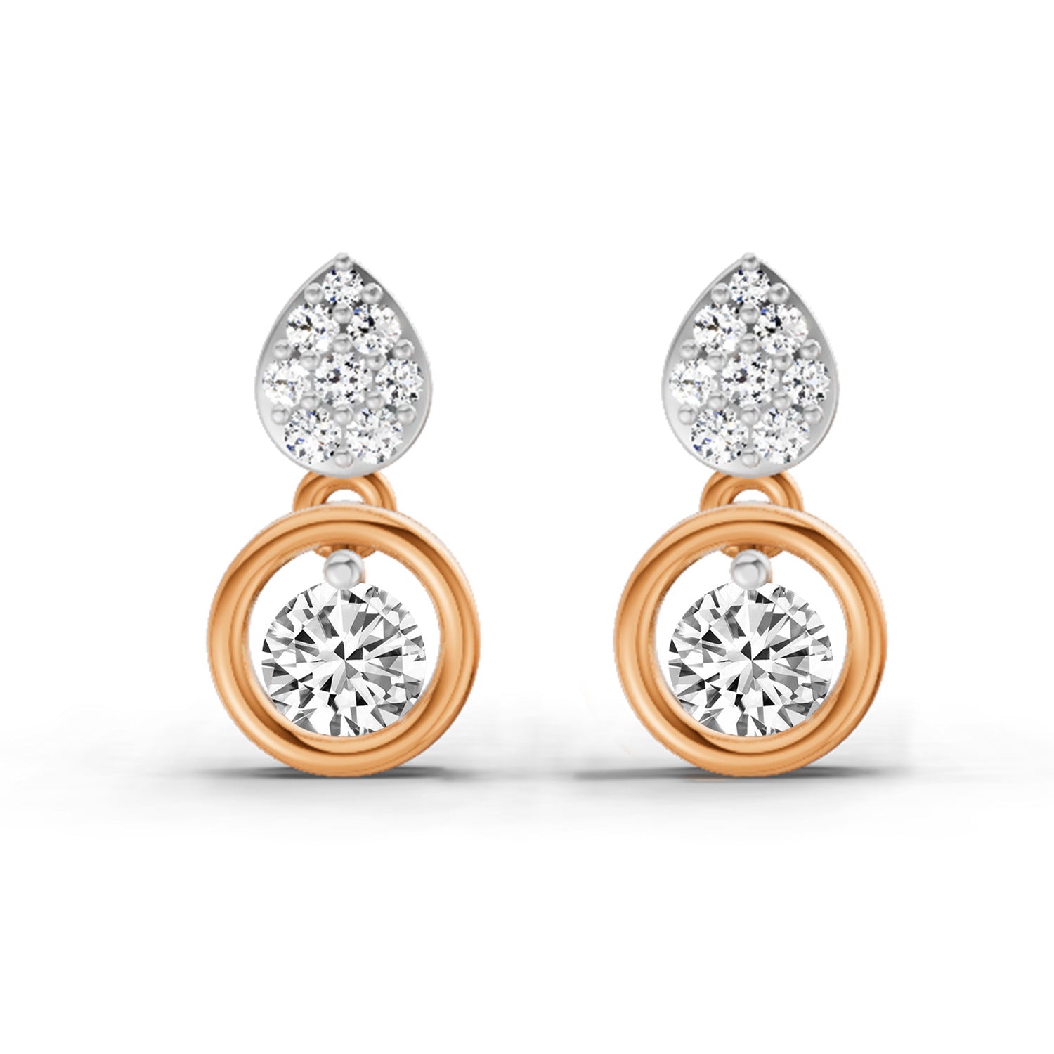 0.65 CtRound Shape Earrings | 14K Rose Gold