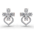 1.79 Ct Oval Shape Cluster Diamond Earrings | 14K Rose Gold