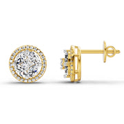 0.79 Ct Marquise Shape Cluster Diamond Earrings | 14K Yellow Gold
