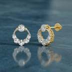 0.69 Ct Round Shape Diamond Stud Earrings | 14K Rose Gold