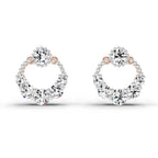 0.69 Ct Round Shape Diamond Stud Earrings | 14K Rose Gold