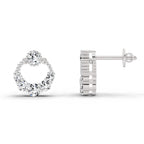 0.69 Ct Round Shape Diamond Stud Earrings | 14K Rose Gold