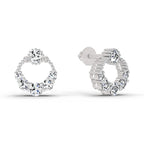 0.69 Ct Round Shape Diamond Stud Earrings | 14K Rose Gold