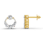 0.69 Ct Round Shape Diamond Stud Earrings | 14K Rose Gold