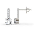 0.75 Ct Round Bar Drop Earrings | 14K White Gold