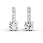 0.75 Ct Round Bar Drop Earrings |14K Rose Gold