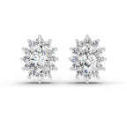 0.69 Ct Oval Halo Stud Earrings | 14K Rose Gold
