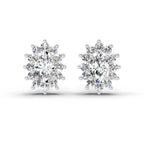 0.69 Ct Oval Halo Stud Earrings | 14K Rose Gold
