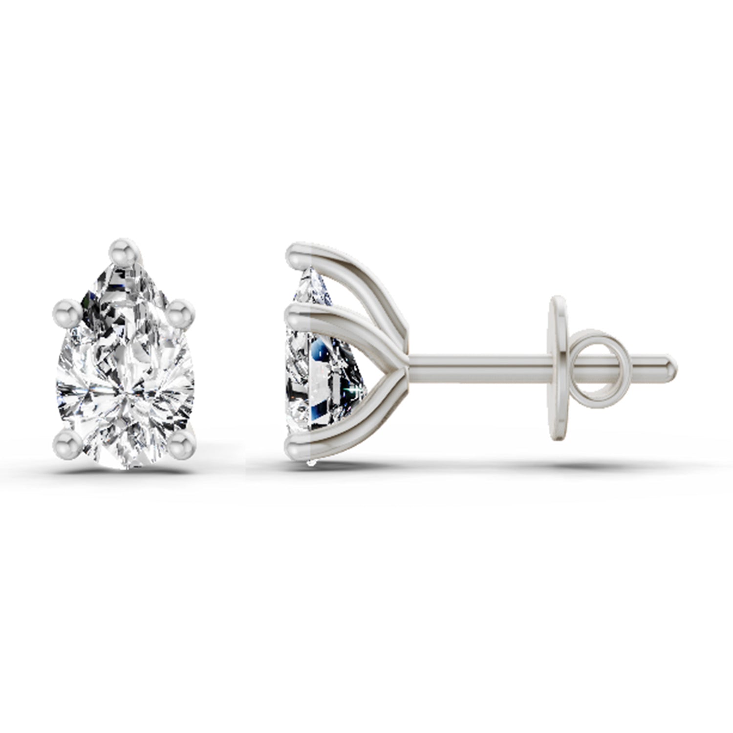 0.64 Ct Pear Stud Earrings | 14K Rose Gold