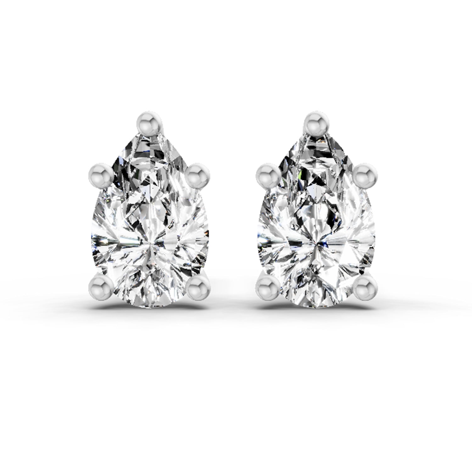 0.64 Ct Pear Stud Earrings | 14K Yellow Gold