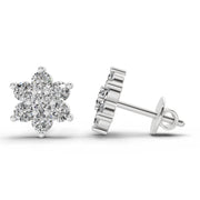 0.35 Ct  Round Shape Diamond Stud Earrings | 14K White Gold