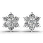 0.55 CtFloral Round Shape Earrings | 14K Rose Gold