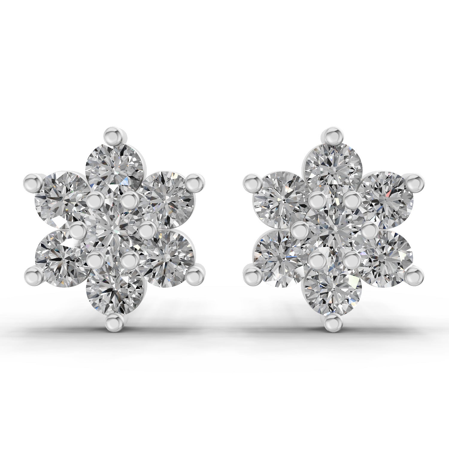 0.55 CtFloral Round Shape Earrings | 14K Rose Gold