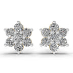0.55 CtFloral Round Shape Earrings | 14K Rose Gold