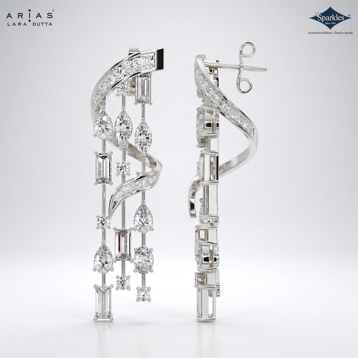 Arias by Lara Dutta Spiral Drop Earring