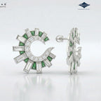 Arias by Lara Dutta Emerald & Baguette Diamond Studs