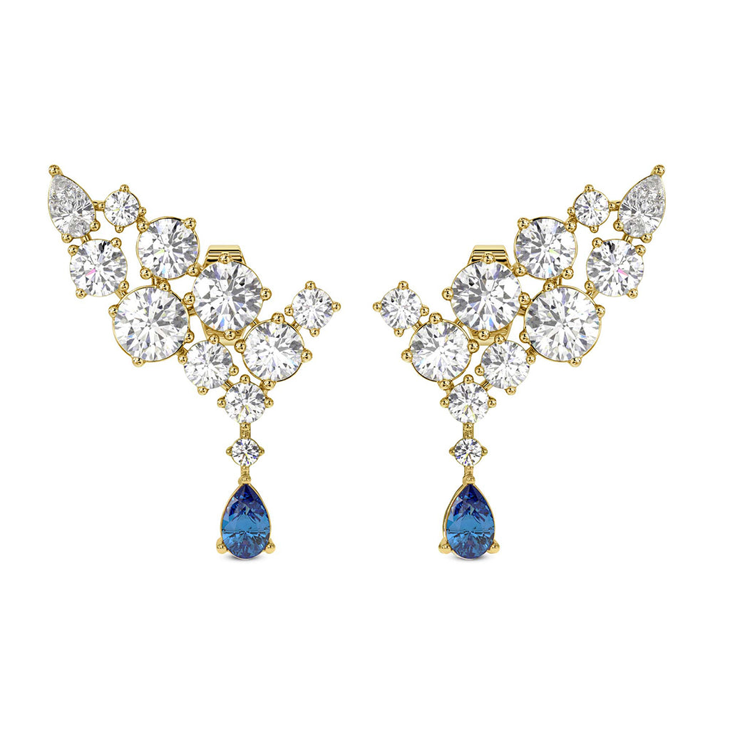 Sparkles Sapphire Climber Diamond Earring