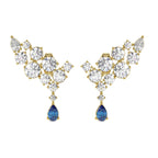 Sparkles Sapphire Climber Diamond Earring