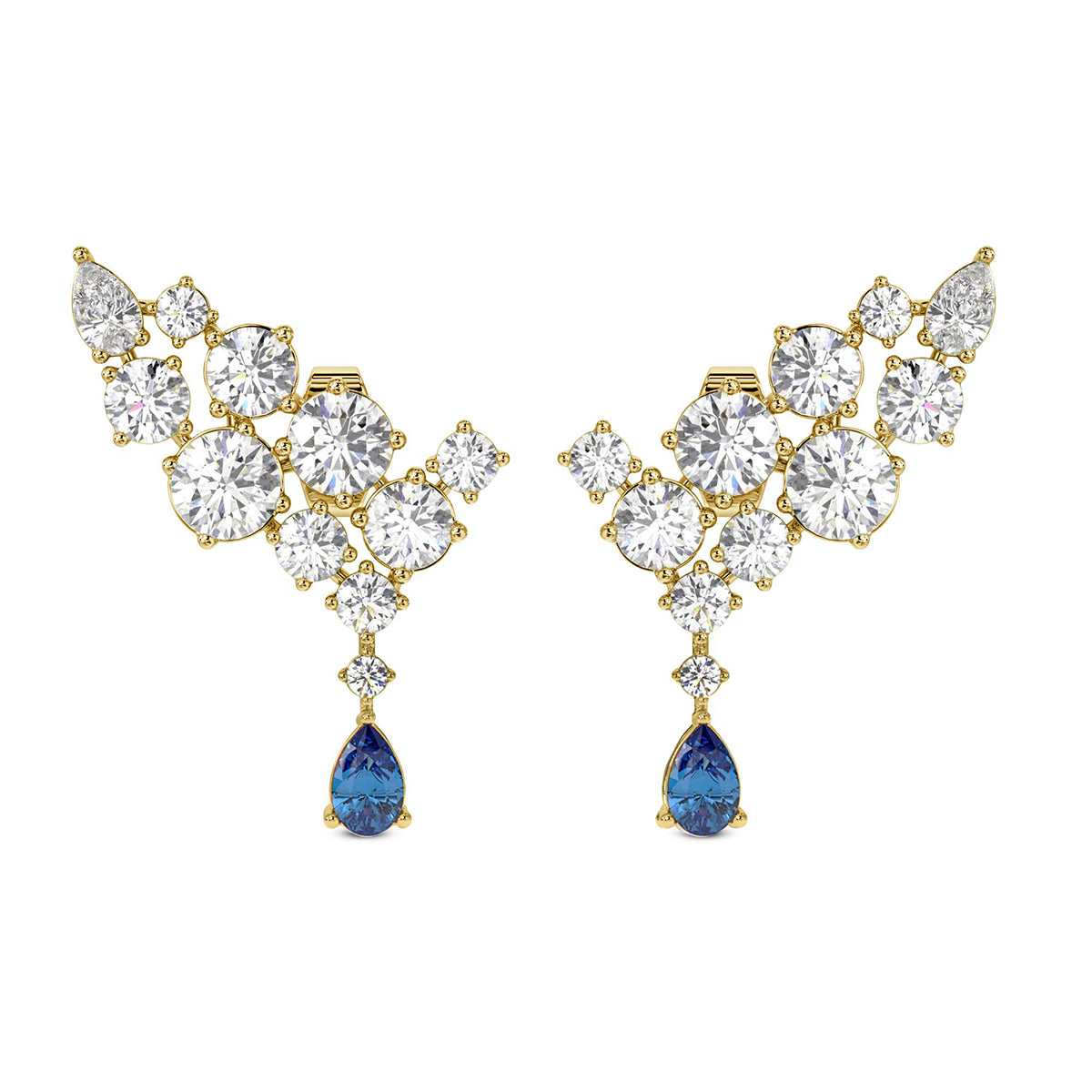 Sparkles Sapphire Climber Diamond Earring