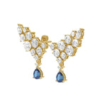 Sparkles Sapphire Climber Diamond Earring