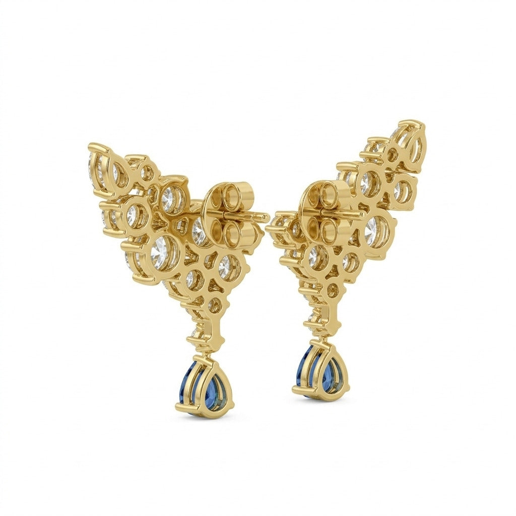 Sparkles Sapphire Climber Diamond Earring