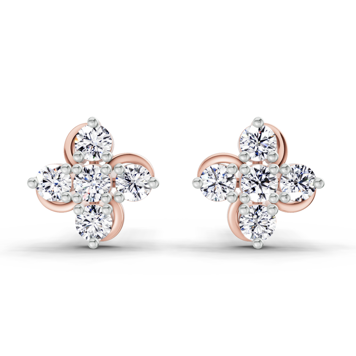 0.35 Ct  Round Shape Diamond Stud Earrings | 14K Yellow Gold