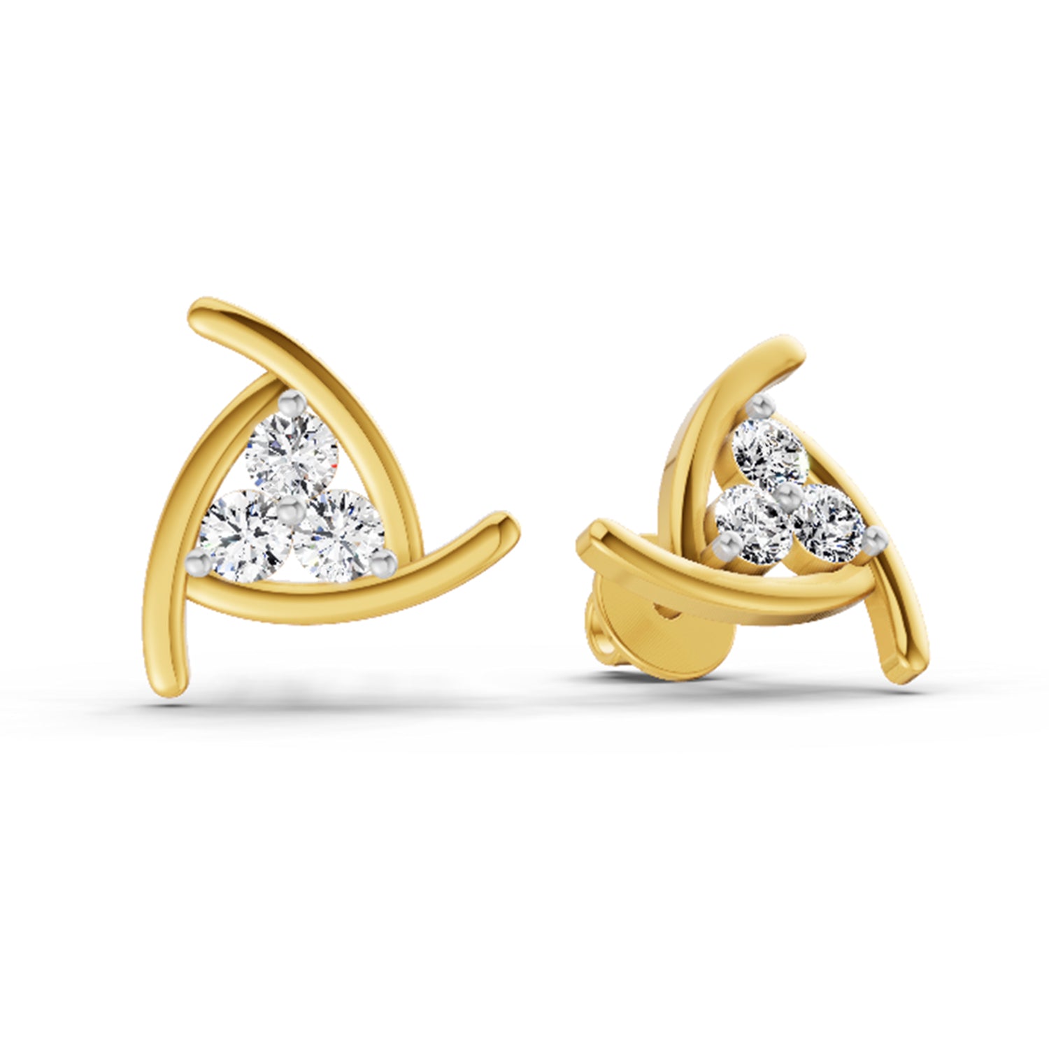 0.35 Ct Round Fashion Stud Earrings | 14K Yellow Gold