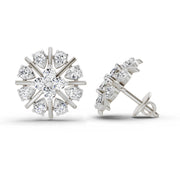 0.87 Ct Round Fashion Stud Earrings | 14K White Gold