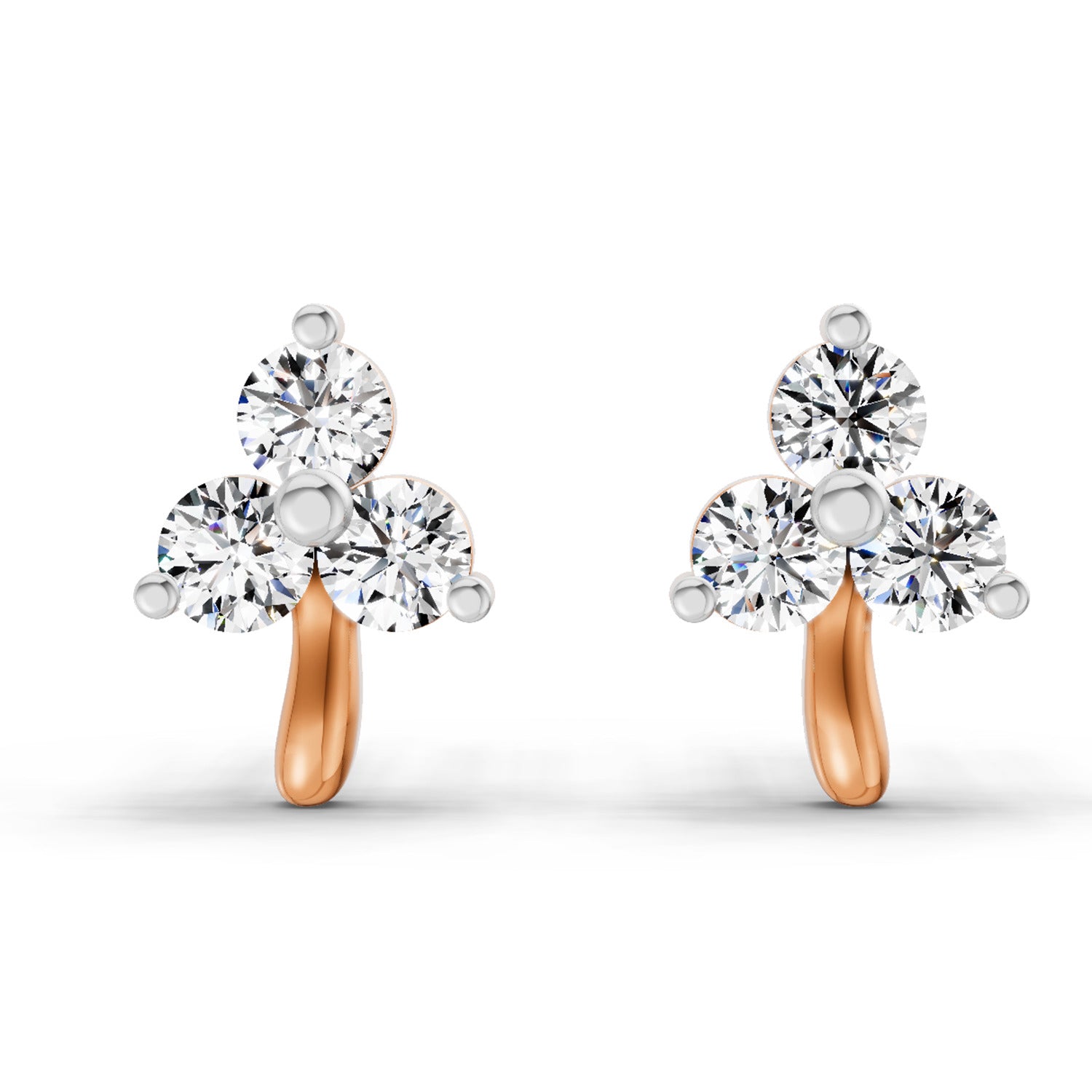 0.35 CtRound Shape Earrings | 14K Rose Gold