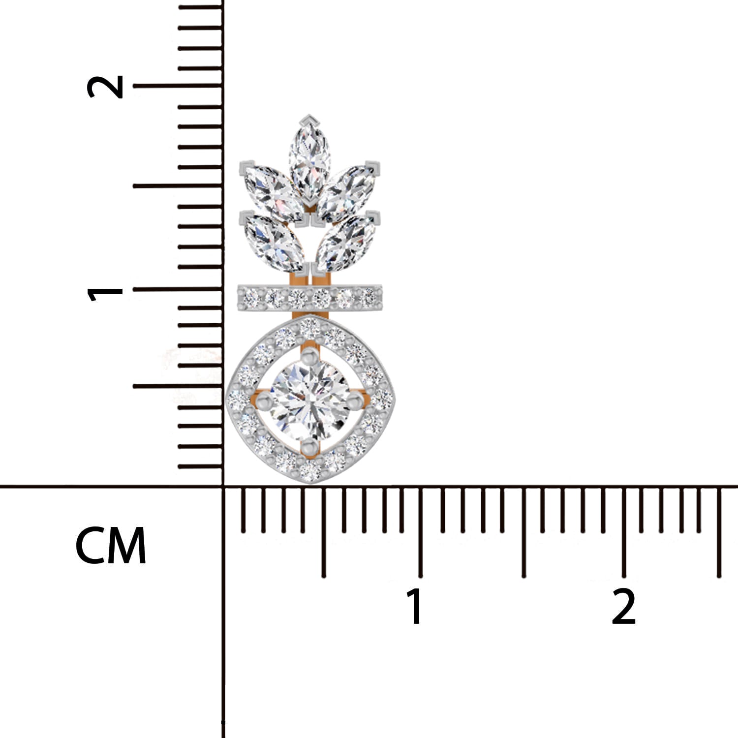 1.26 Ct Marquise Shape Dangle Diamond Earrings | 14K Rose Gold