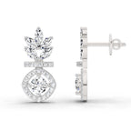 1.26 Ct Marquise Shape Dangle Diamond Earrings | 14K Rose Gold