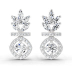1.26 Ct Marquise Shape Dangle Diamond Earrings | 14K Rose Gold