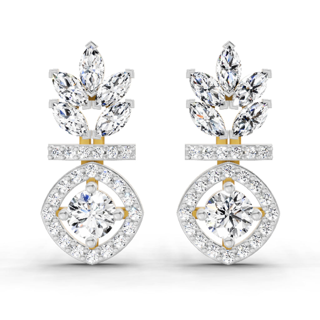 1.26 Ct Marquise Shape Dangle Diamond Earrings | 14K Rose Gold