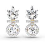 1.26 Ct Marquise Shape Dangle Diamond Earrings | 14K Rose Gold