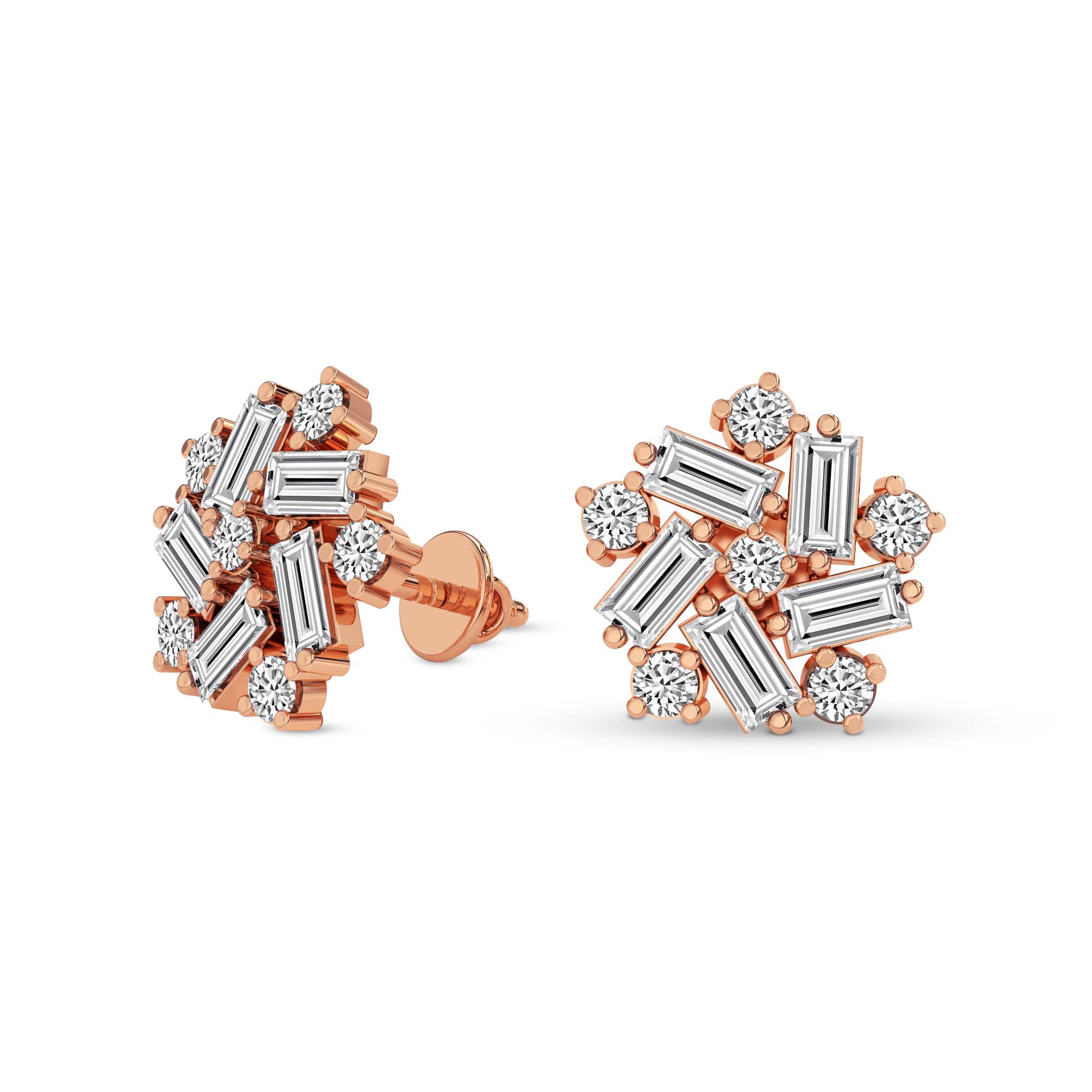 2.26 Carat Fnacy Stud Earrings for Women | 14K Yellow Gold