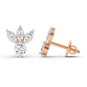 0.43 Ct Round Stud Earrings |  14K Rose Gold