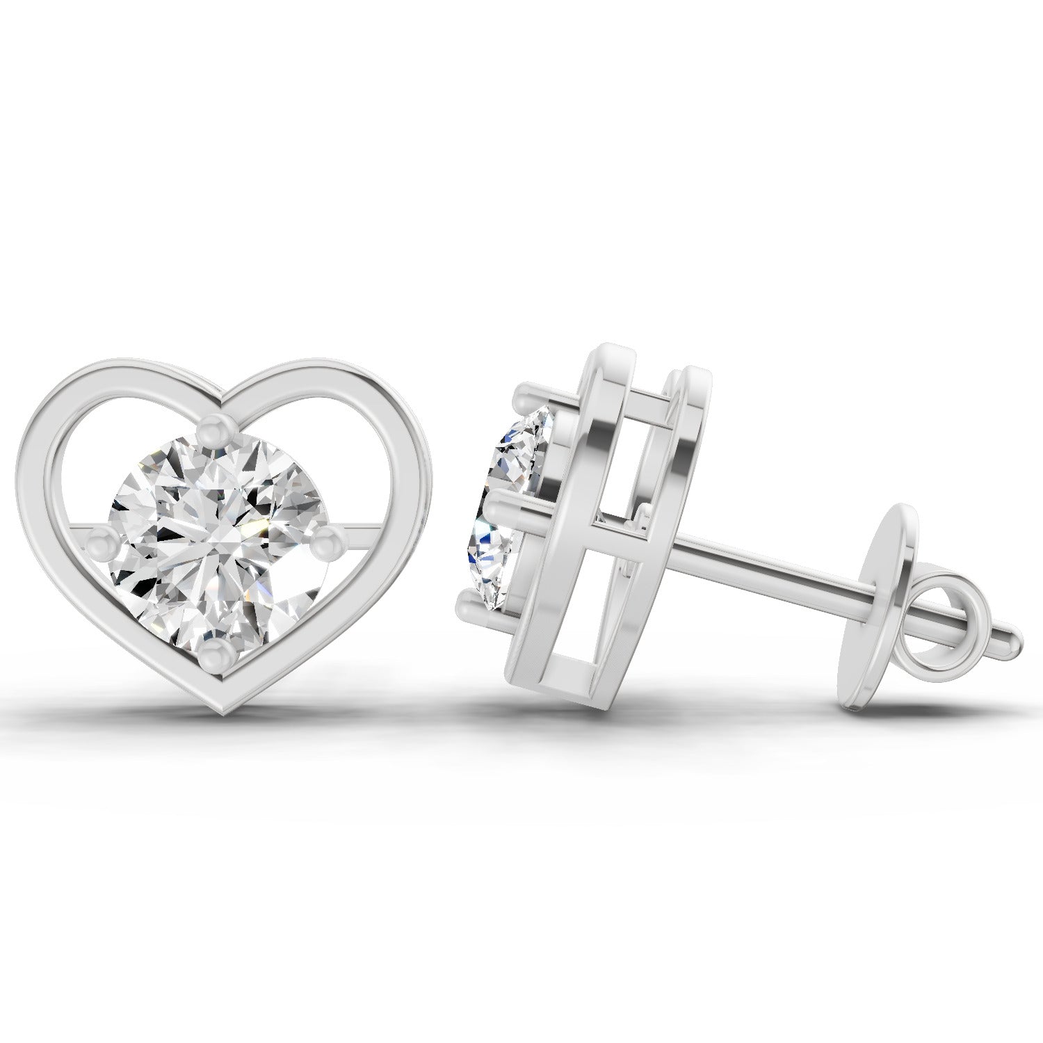 0.90 Ct Pear Shape 4 Prong Solitaire Diamond Stud Earrings | 14K Rose Gold