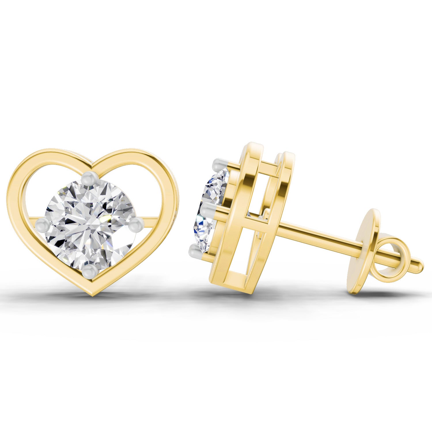 0.90 Ct Pear Shape 4 Prong Solitaire Diamond Stud Earrings | 14K Rose Gold