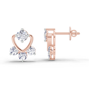 0.80 Ct Round Earrings | 14Kt Rose Gold